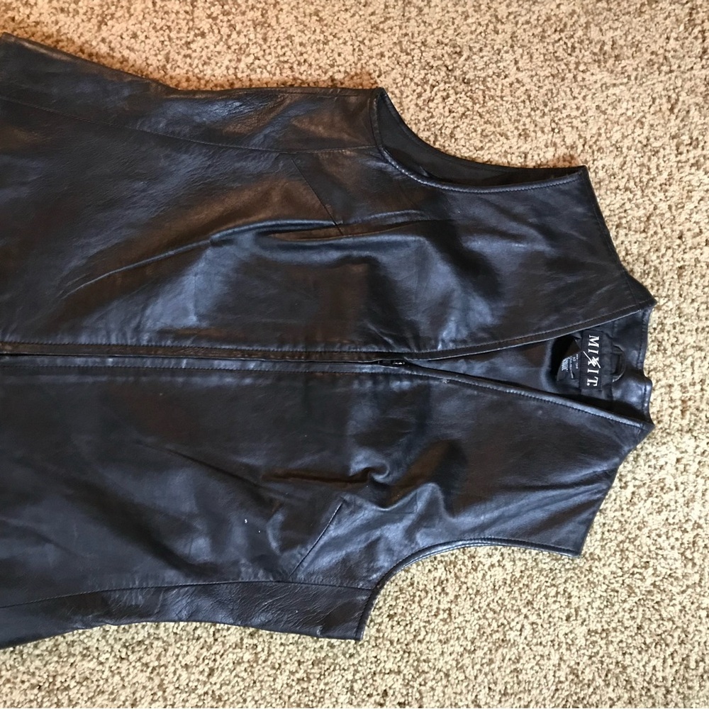 Women's Black Leather Top